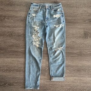 American Eagle Outfitters Mom Jean Ripped Boot Cut Jeans